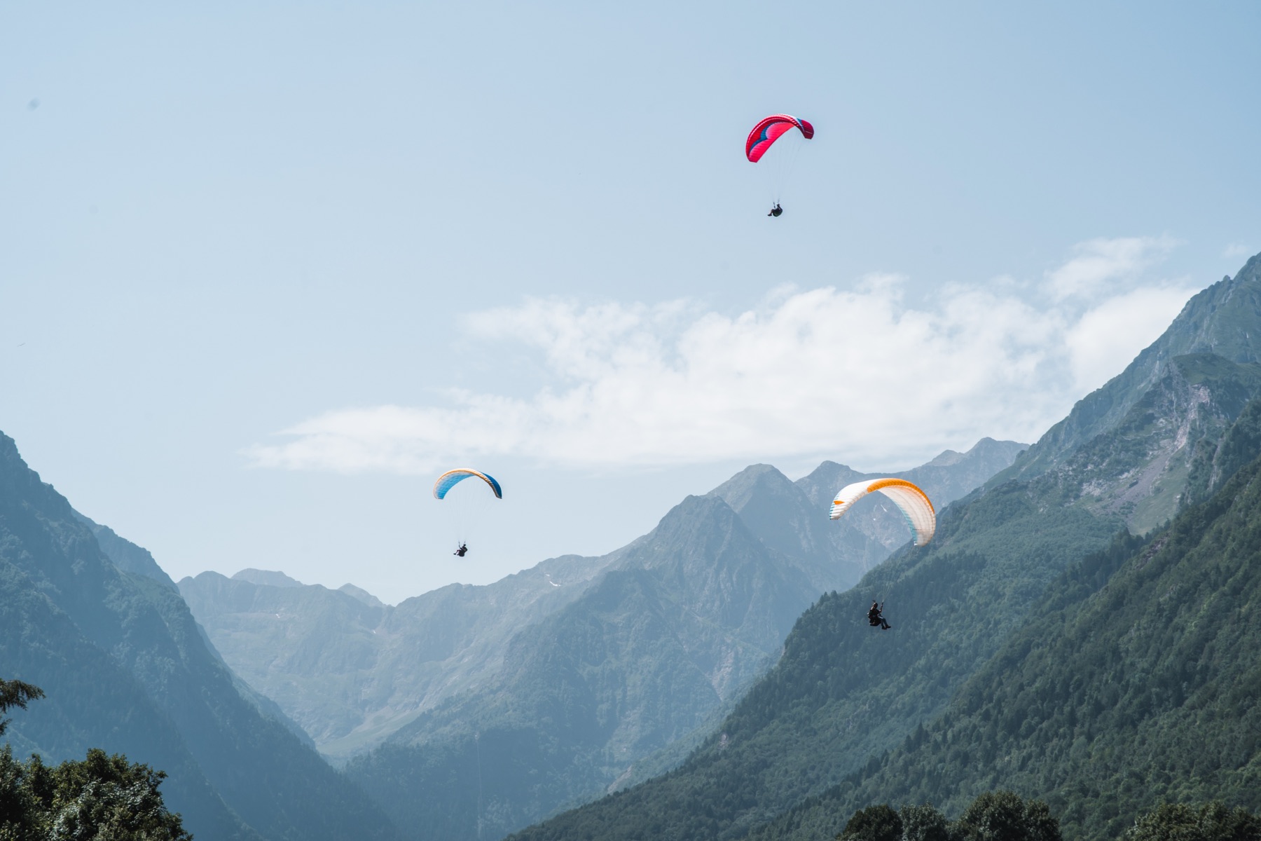 Paragliding over the Louron valley